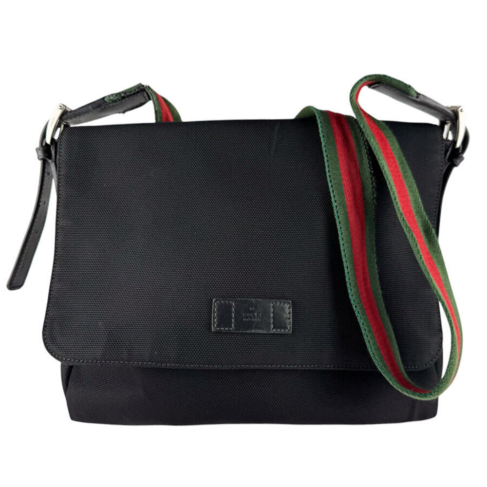 Gucci Canvas Shoulder Bag Red Green